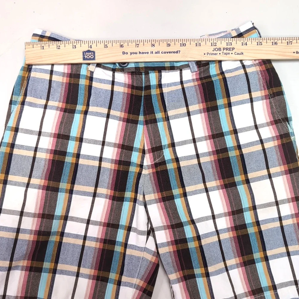 Jack Spade Shorts Men's‎ Size 30 Multicolor Plaid Chino Cotton 8 inch Inseam